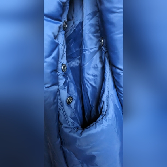 NWT Anthropologie/Maeve Blue Snap-Sleeve Puffer Jacket & Vest removable sleeves, - Picture 8 of 15